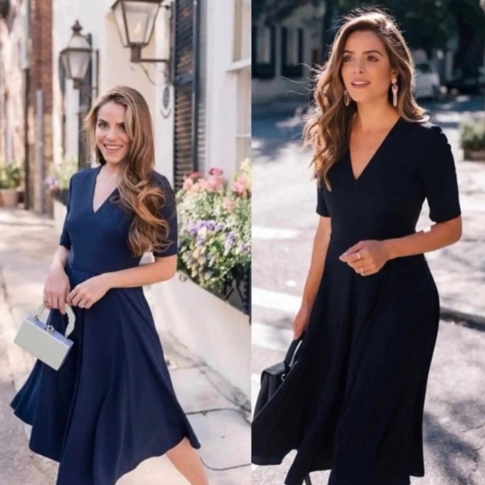 Gal Meets Glam Classic Navy Midi Dress